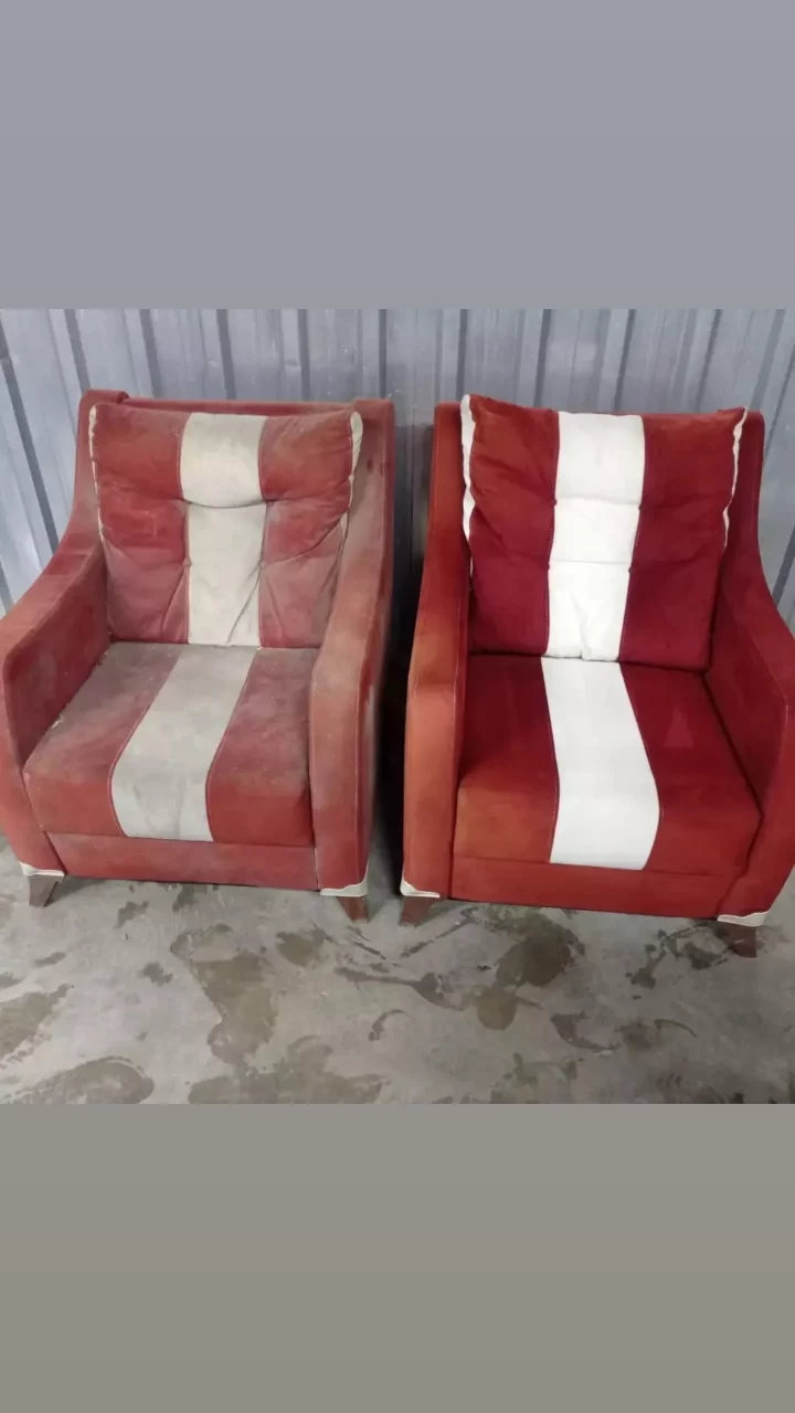 Buharlı koltuk temizliği öncesi ve sonrası sonuç